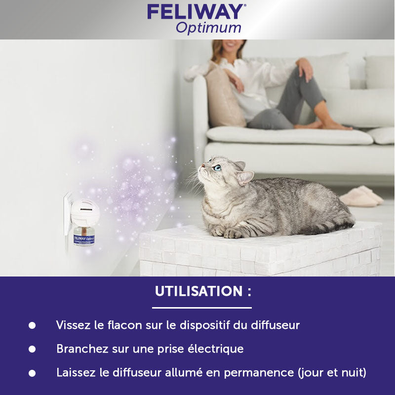 Recharges pour diffuseur de phéromones Feliway Optimum – x 3 de 48